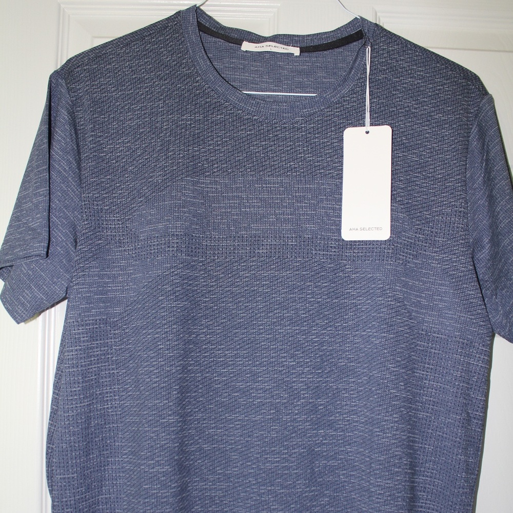 New, Aha Selected, Large, blue tshirt